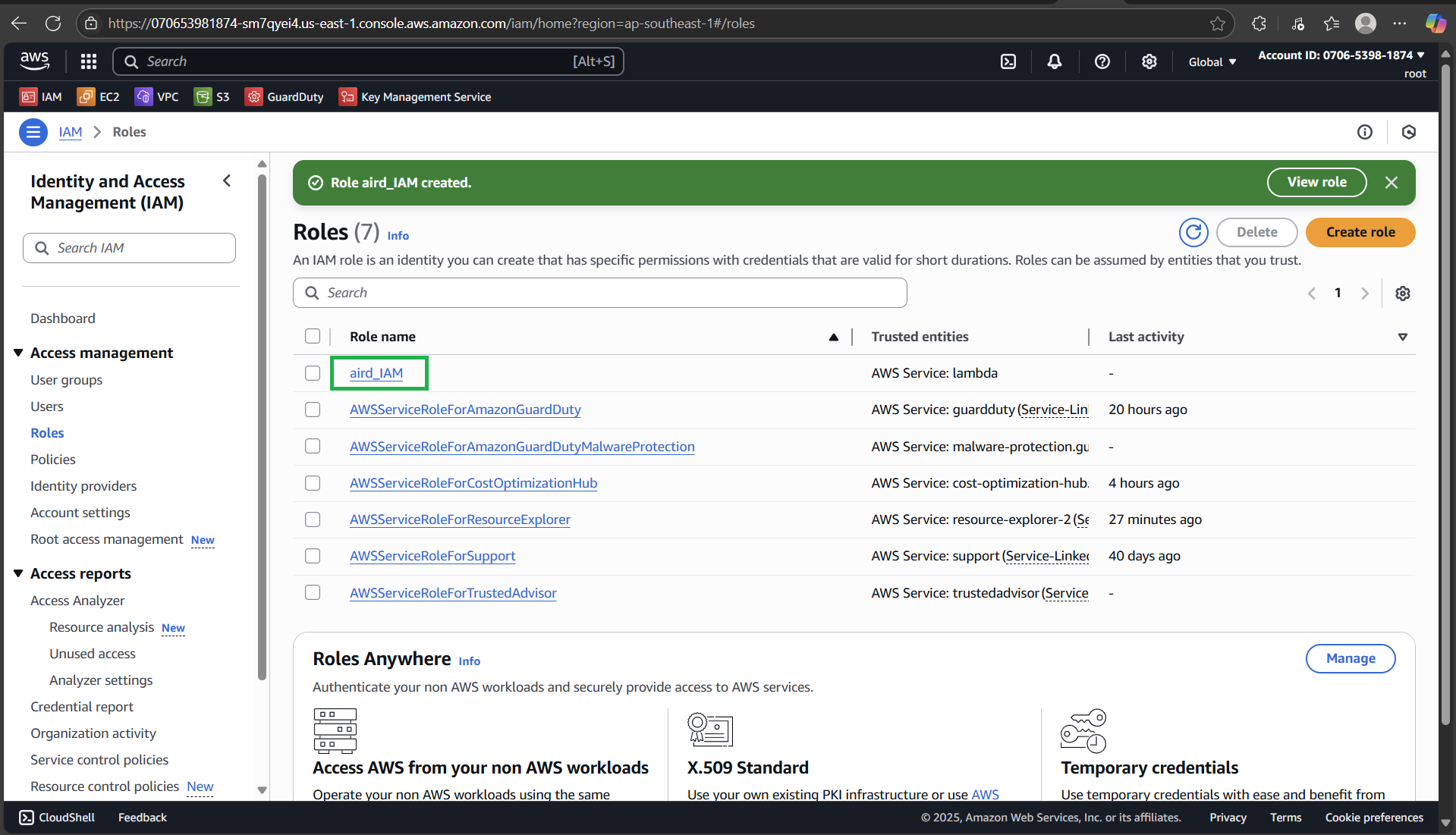 Tạo IAM Role :: AWS System Manager