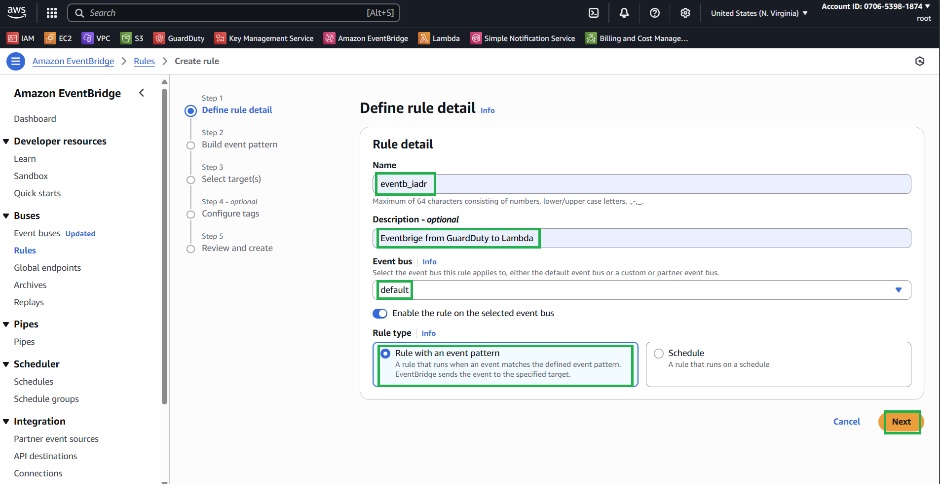 Tạo EventBridge :: AWS System Manager